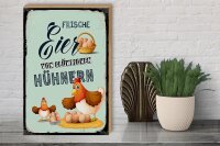 Holzschild Hinweis 30x40cm Frische Eier von glücklichen Hühnern