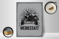 Holzschild Hinweis 30x40cm Motorrad Werkstatt graues Deko...