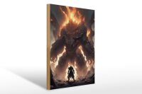 Holzschild 20x30cm Feuer Erwachter Verlorene Stadt der...