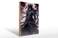 Holzschild 20x30cm Dunkler Schatten Samurai Z-Kämpfer