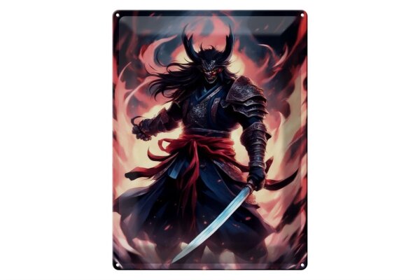 Blechschild 30x40cm Blutserwachter Sakura Samurai der Seelen