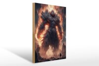 Holzschild 20x30cm Erwachter Feuer Fluchgeist
