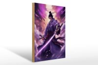Holzschild 20x30cm Himmels Samurai
