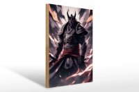 Holzschild 20x30cm Finsterer Samurai
