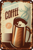 Blechschild Retro 12x18cm Kaffee fresh brewed Coffee $1...