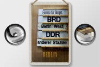 Blechschild Reise 12x18cm Berlin DE BRD DDR West Bild Schild