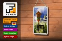 Blechschild Reise 12x18cm Tirol Österreich Jesus Christus Natur Schild
