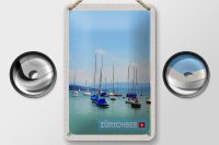 Blechschild Reise 12x18cm Zürich Boote auf dem Zürichsee Sommer Schild