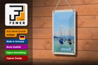 Blechschild Reise 12x18cm Zürich Boote auf dem Zürichsee Sommer Schild