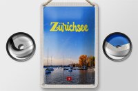 Blechschild Reise 12x18cm Zürich See Natur Boote Bootstrip Schild