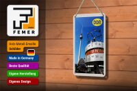 Blechschild Reise 12x18cm Berlin Alexanderplatz Weltzeituhr Schild