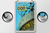 Blechschild Reise 12x18cm Berlin Deutschland Weltzeituhr DDR Schild
