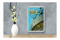 Blechschild Reise 12x18cm Berlin Deutschland Weltzeituhr DDR Schild
