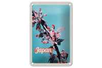 Blechschild Reise 12x18cm Japan Asien Blumen Baum Knospe...