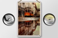 Blechschild Reise 12x18cm Lissabon Europa Straßenbahn Stadt Schild