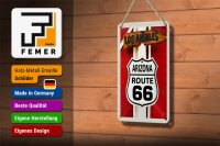 Blechschild Reise 12x18cm USA Los Angeles Arizona Route 66 Urlaub Schild