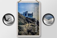 Blechschild Reise 12x18cm San Francisco Gebäude Gebirge Aussicht Schild