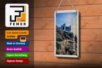 Blechschild Reise 12x18cm San Francisco Gebäude Gebirge Aussicht Schild