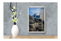 Blechschild Reise 12x18cm San Francisco Gebäude Gebirge Aussicht Schild