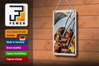 Blechschild Reise 12x18cm Spanien Europa Tomaten Pilze Teller Schild