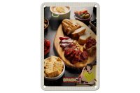 Blechschild Reise 12x18cm Spanien Wurst Oliven Tomaten...