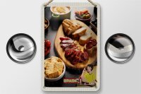 Blechschild Reise 12x18cm Spanien Wurst Oliven Tomaten Gericht Schild