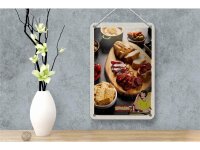 Blechschild Reise 12x18cm Spanien Wurst Oliven Tomaten Gericht Schild