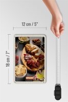 Blechschild Reise 12x18cm Spanien Wurst Oliven Tomaten Gericht Schild