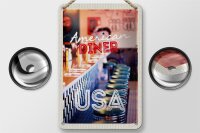 Blechschild Reise 12x18cm Amerika USA Diner Restaurant Urlaub Schild