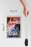 Blechschild Reise 12x18cm Amerika USA Diner Restaurant Urlaub Schild