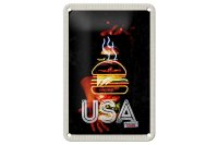 Blechschild Reise 12x18cm Amerika USA American Burger...