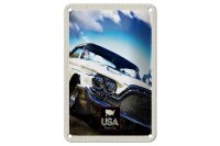 Blechschild Reise 12x18cm Amerika Oldtimer 90er silber...