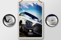 Blechschild Reise 12x18cm Amerika Oldtimer 90er silber Urlaub Schild