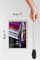 Blechschild Reise 12x18cm Amerika Oldtimer Dream Cars rot Urlaub Schild