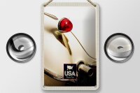 Blechschild Reise 12x18cm Amerika Oldtimer Amerika weiß Urlaub Schild