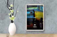 Blechschild Reise 12x18cm Amerika Oldtimer USA gelb Deko Urlaub Schild