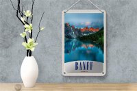 Blechschild Reise 12x18cm Banff Kanada Europa Meer Urlaub Schild