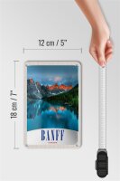 Blechschild Reise 12x18cm Banff Kanada Europa Meer Urlaub Schild