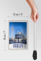 Blechschild Reise 12x18cm Berlin Deutschland Alexanderplatz Schild