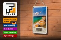 Blechschild Reise 12x18cm Antigua Karibik Strand Meer Urlaub Schild