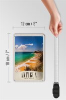 Blechschild Reise 12x18cm Antigua Karibik Strand Meer Urlaub Schild