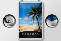 Blechschild Reise 12x18cm Bahamas West Indien Strand Palme Schild