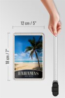Blechschild Reise 12x18cm Bahamas West Indien Strand Palme Schild