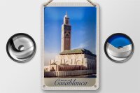 Blechschild Reise 12x18cm Casablanca Marokko Architektur Afrika Schild