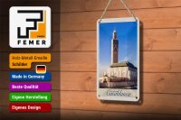 Blechschild Reise 12x18cm Casablanca Marokko Architektur Afrika Schild