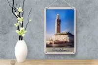 Blechschild Reise 12x18cm Casablanca Marokko Architektur Afrika Schild