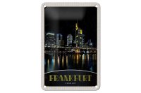 Blechschild Reise 12x18cm Frankfurt Deutschland Nacht...