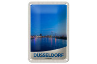 Blechschild Reise 12x18cm Düsseldorf Fluss Stadt...