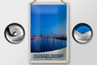 Blechschild Reise 12x18cm Düsseldorf Fluss Stadt...
