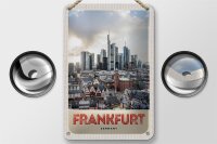 Blechschild Reise 12x18cm Frankfurt Stadt Hochhäuser...
